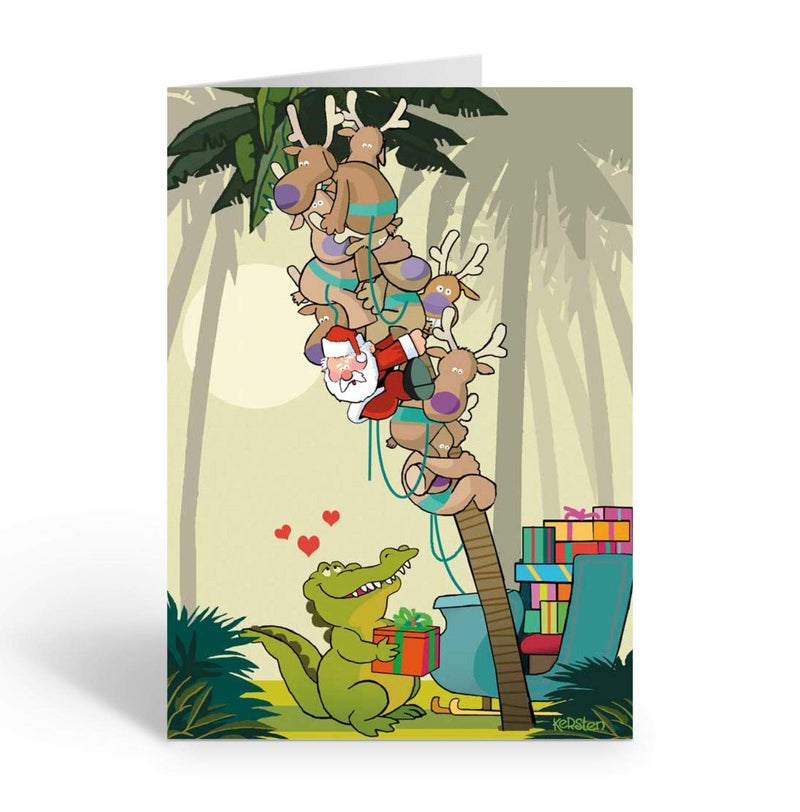 Stonehouse Collection Funny Gator Holiday Card - 18 Boxed Christmas Cards and Envelopes - USA Made (Standard) - Image 1